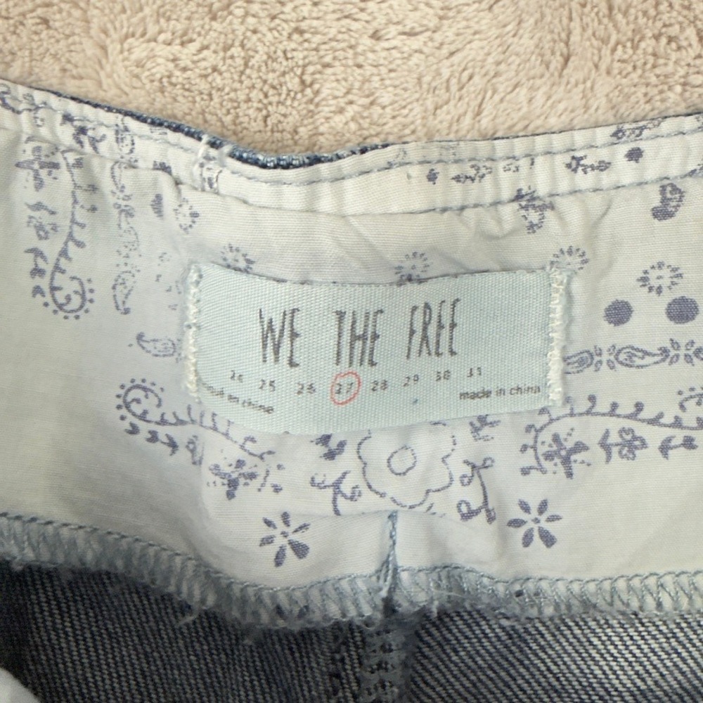 Free People We The Free Wide Leg Pleated Jeans Blue Denim Size 27 NWT - Picture 5 of 12